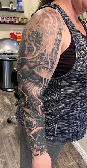Tattoos - Ryan Cumberledge Castel / Raven Sleeve  - 140907